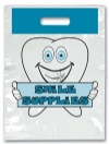Bags - 2 Color Brush Blue Smile Large 9x13 (100)