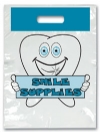 Bags - 2 Color Brush Blue Smile Small 7.5x9 (100)